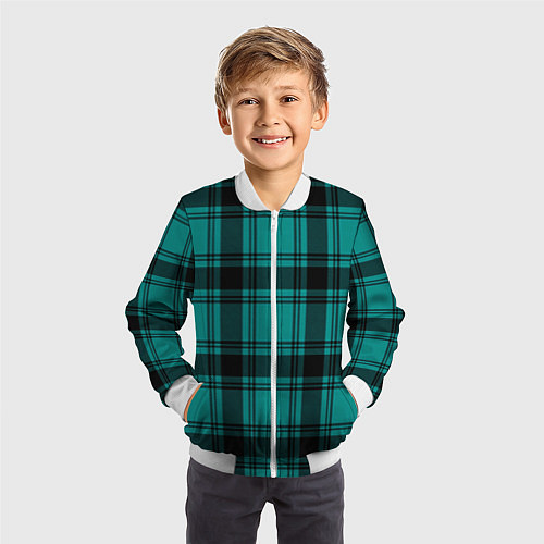 Детский бомбер Checkered dark blue / 3D-Белый – фото 3