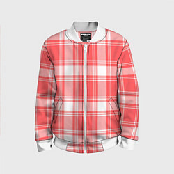 Детский бомбер Checked red white