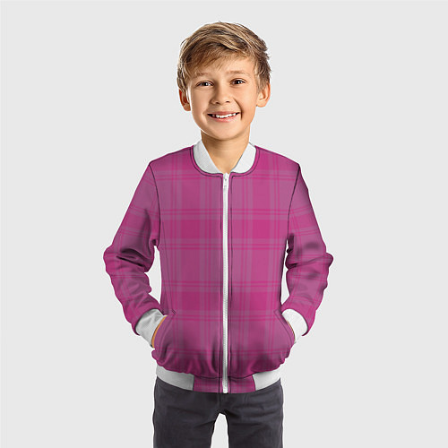 Детский бомбер Checkered pink / 3D-Белый – фото 3