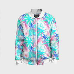 Бомбер детский Palm blue light blue, цвет: 3D-белый