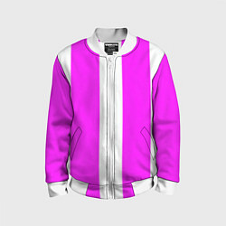 Бомбер детский Color white pink line, цвет: 3D-белый