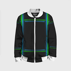 Детский бомбер Neon green light blue