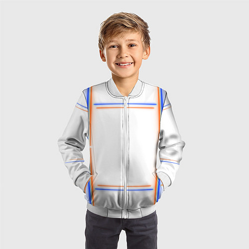Детский бомбер Neon white orange blue / 3D-Белый – фото 3