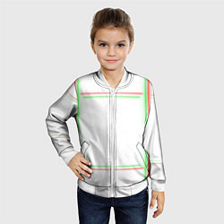 Бомбер детский Neon light green red, цвет: 3D-белый — фото 2