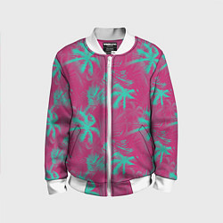 Бомбер детский Palm pink light blue, цвет: 3D-белый