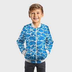 Бомбер детский Волновая рябь на поверхности воды паттерн, цвет: 3D-белый — фото 2