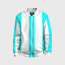 Бомбер детский Color light blue white lines, цвет: 3D-белый