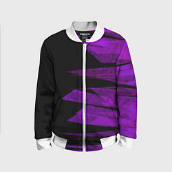 Бомбер детский Color purple black stripes, цвет: 3D-белый