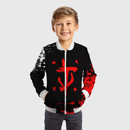 Детский бомбер Doom краски всплеск / 3D-Белый – фото 3