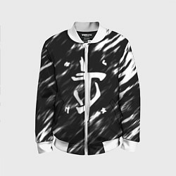 Бомбер детский Doom штрихи красок, цвет: 3D-белый