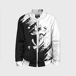 Бомбер детский Doom штрихи красок черные, цвет: 3D-белый