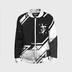 Бомбер детский Doom geometry black, цвет: 3D-белый