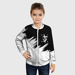 Бомбер детский Doom краски черно белый, цвет: 3D-белый — фото 2