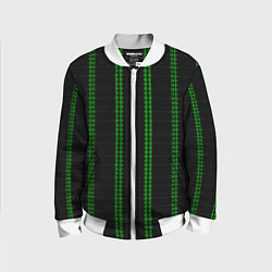 Детский бомбер Color black cage green stripes