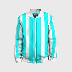 Бомбер детский Color blue white stripes, цвет: 3D-белый