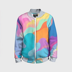 Бомбер детский Разноцветные красивые облака, цвет: 3D-серый