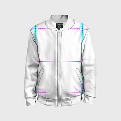 Бомбер детский Color white blue pink stripes, цвет: 3D-белый