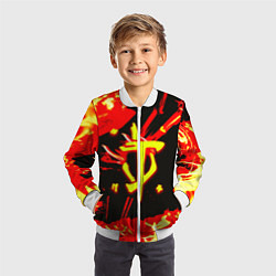 Бомбер детский Doom огненный, цвет: 3D-белый — фото 2