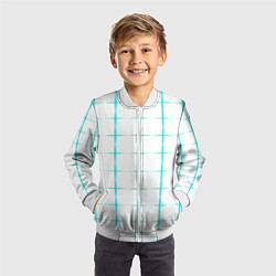 Бомбер детский Color white light blue crosses, цвет: 3D-белый — фото 2