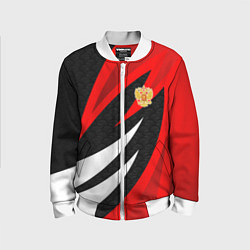 Бомбер детский Россия - красный спорт, цвет: 3D-белый