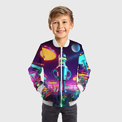 Бомбер детский Ночёвка Бендера на планете светящихся гигантских г, цвет: 3D-белый — фото 2