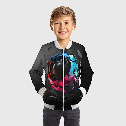 Детский бомбер Abstract graphics / 3D-Белый – фото 3