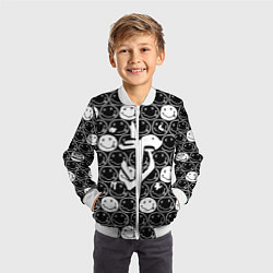 Бомбер детский Doom x nirvana pattern, цвет: 3D-белый — фото 2