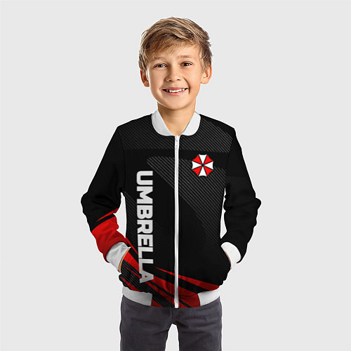 Детский бомбер Umbrella - спорт / 3D-Белый – фото 3