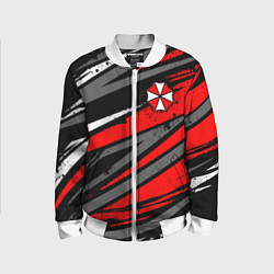 Бомбер детский Umbrella - red lines, цвет: 3D-белый