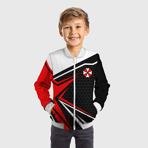 Детский бомбер Umbrella - red uniform / 3D-Белый – фото 3