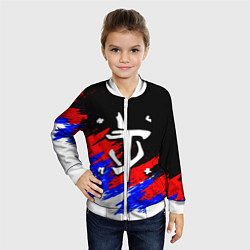 Бомбер детский Doom триколор краски, цвет: 3D-белый — фото 2