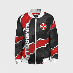Бомбер детский Umbrella corp - разрывы, цвет: 3D-белый