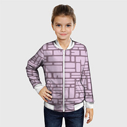Бомбер детский Кирпичная кладка, цвет: 3D-белый — фото 2