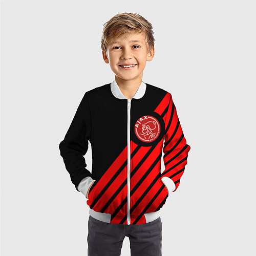 Детский бомбер Ajax геометрия / 3D-Белый – фото 3