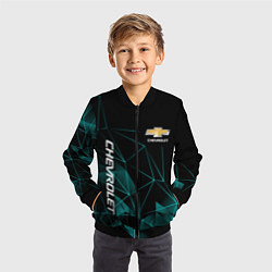 Бомбер детский Chevrolet треугольные линии, цвет: 3D-черный — фото 2