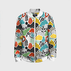 Бомбер детский Природная абстракция, цвет: 3D-белый