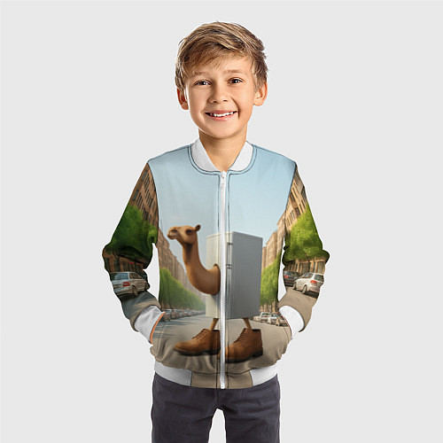 Детский бомбер Фриго Камело мем / 3D-Белый – фото 3