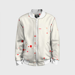 Детский бомбер Color white red shapes