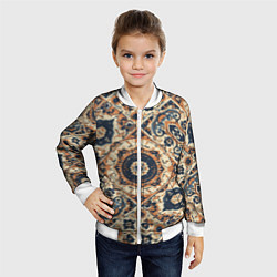 Бомбер детский Узоры калейдоскопа, цвет: 3D-белый — фото 2