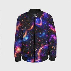 Бомбер детский Стилизованный волшебный космос, цвет: 3D-черный