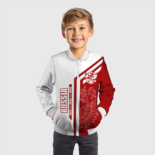 Детский бомбер Россия / 3D-Белый – фото 3