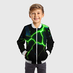 Бомбер детский Green split, цвет: 3D-белый — фото 2