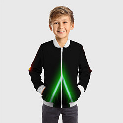 Бомбер детский Color neon green, цвет: 3D-белый — фото 2