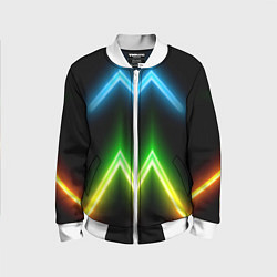 Бомбер детский Neon multicolored lines, цвет: 3D-белый