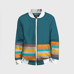 Бомбер детский Индиго и шумовой градиент заката с текстурой, цвет: 3D-белый