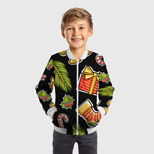 Детский бомбер Рождественский вайб / 3D-Белый – фото 3