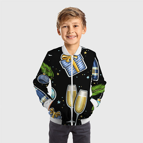 Детский бомбер Новогодний вайб / 3D-Белый – фото 3