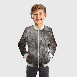 Бомбер детский Абстракция - gray stone, цвет: 3D-белый — фото 2