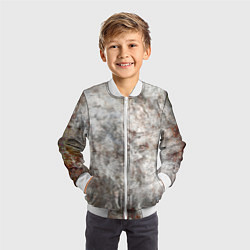 Бомбер детский Абстракция - gray limestone, цвет: 3D-белый — фото 2
