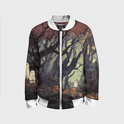 Бомбер детский Призрачный лес, цвет: 3D-белый